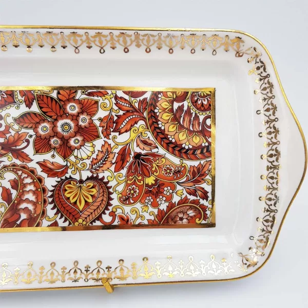 Cake dish Pillevuyt porcelain vintage Cashmere deco - Image 4
