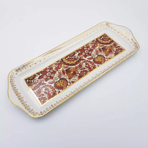 Cake dish Pillevuyt porcelain vintage Cashmere deco - Image 5