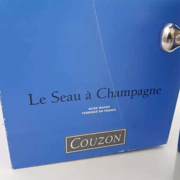 Stainless & Gold 24k Champagne cooler France 1980s - Image 11
