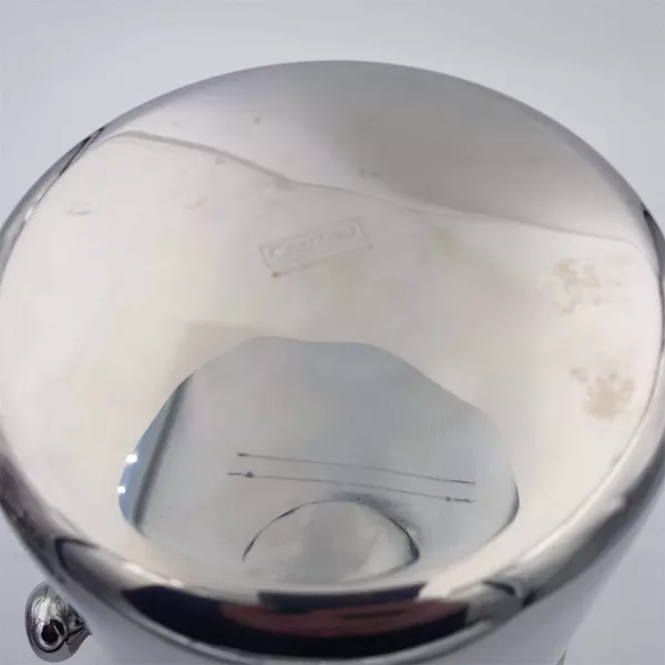 Stainless & Gold 24k Champagne cooler France 1980s - Image 9