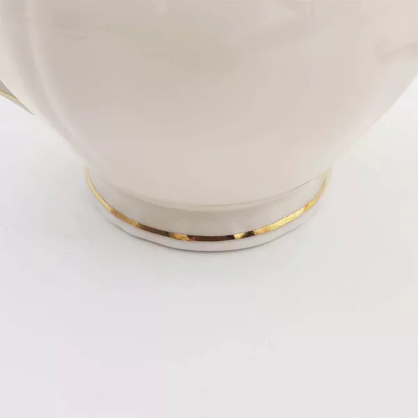 Sugar bowl White porcelaine Raynaud Limoges Gilt enamel 1950 - Image 8