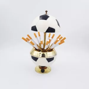 Vintage cigarettes dispenser cigarettes box in the shape of a soccer ball