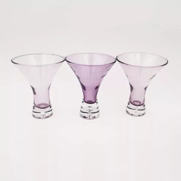 12 vintage Cocktail glasses Martini glasses Flared Bubble foot 1970/80s - Image 6
