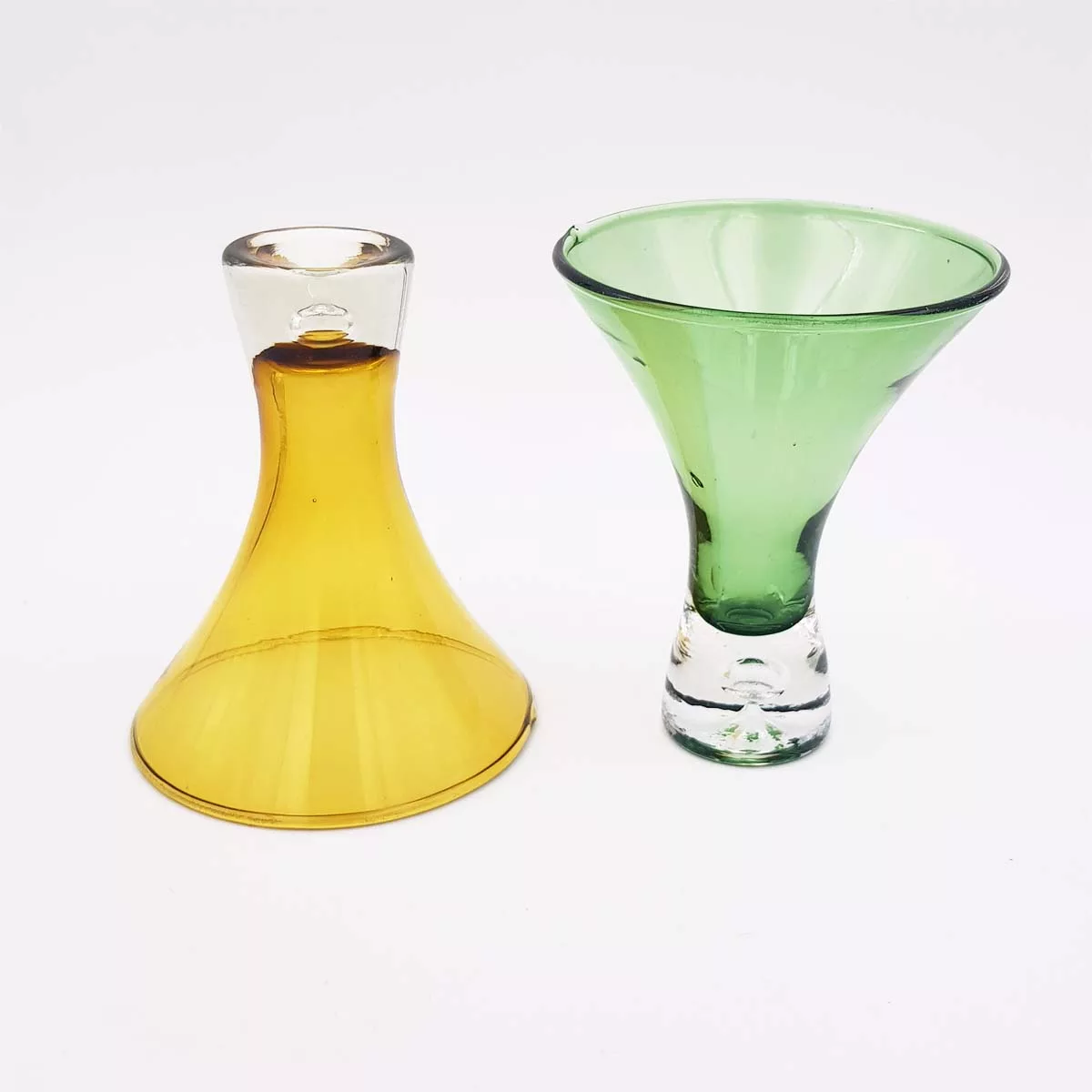 Vintage multicolor martini glasses cocktail glasses with bubbles