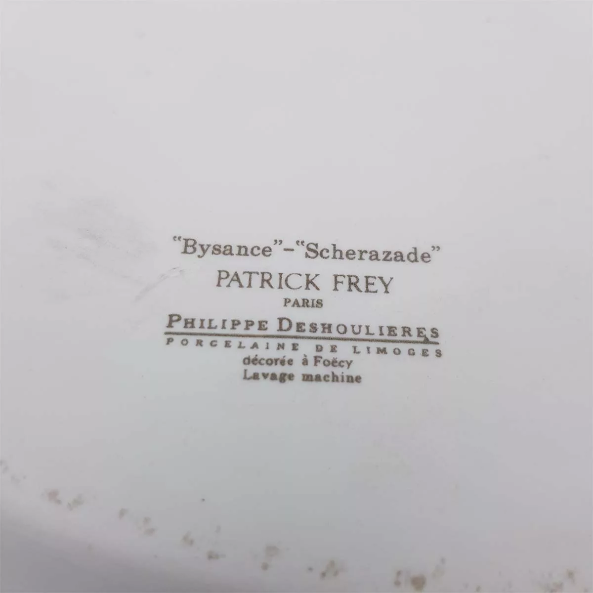 Vintage multicolor pie dish vintage cake dish porcelain Limoges Philippe Deshoulières Bisance Scherazade Patrick Frey