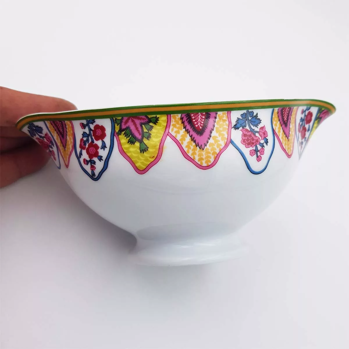 Vintage multicolor pie dish vintage cake dish porcelain Limoges Philippe Deshoulières Bisance Scherazade Patrick Frey