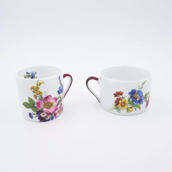 Coffee cup & Tea cup "Fleurs de Baudelaire" Philippe Deshoulières Limoges Porcelaine - Image 2
