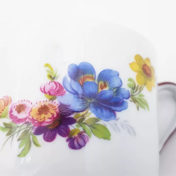 Coffee cup & Tea cup "Fleurs de Baudelaire" Philippe Deshoulières Limoges Porcelaine - Image 8
