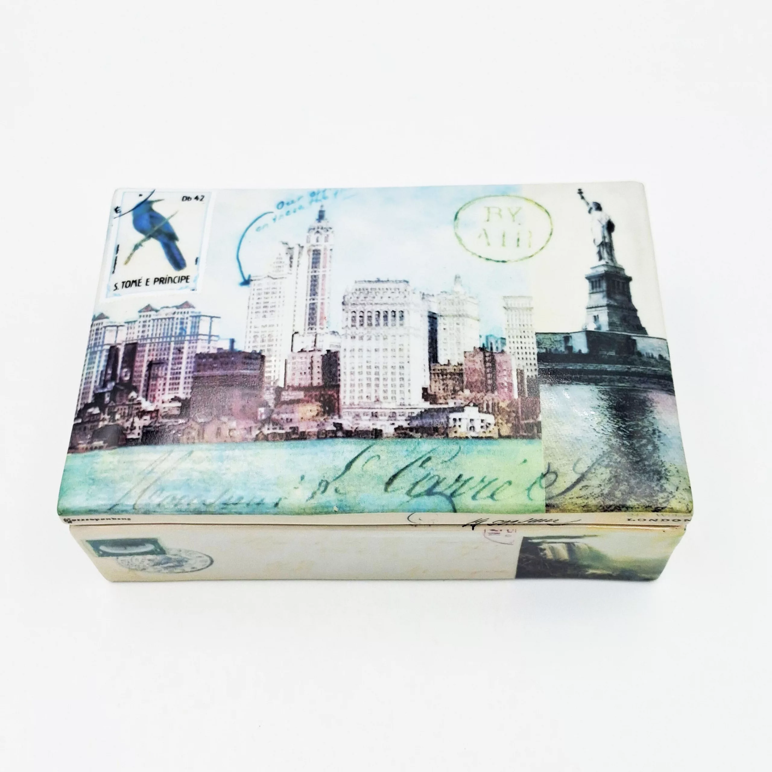 Fabienne Jouvin porcelain "Postcard" box NYC Travel diaries