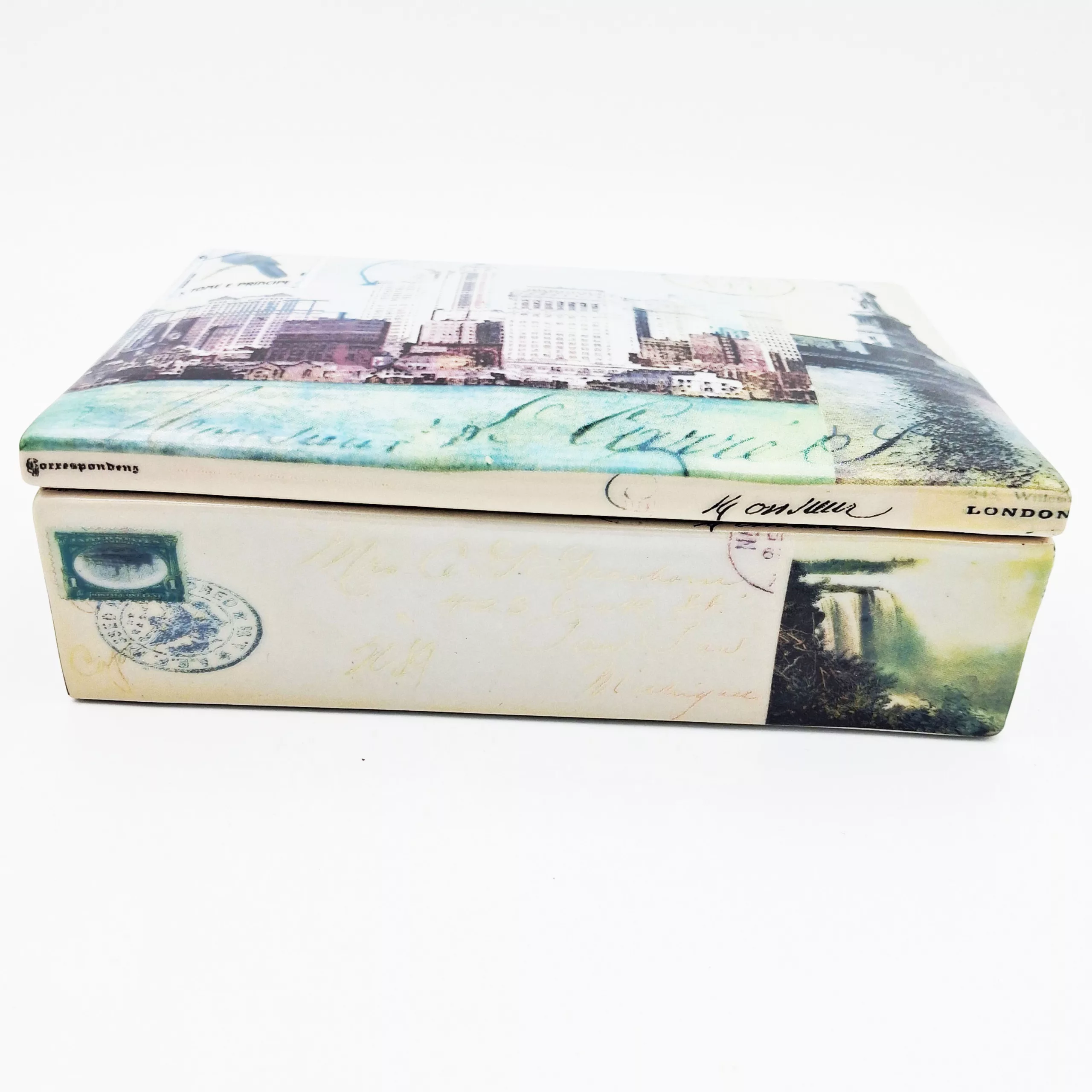 Fabienne Jouvin porcelain "Postcard" box NYC Travel diaries