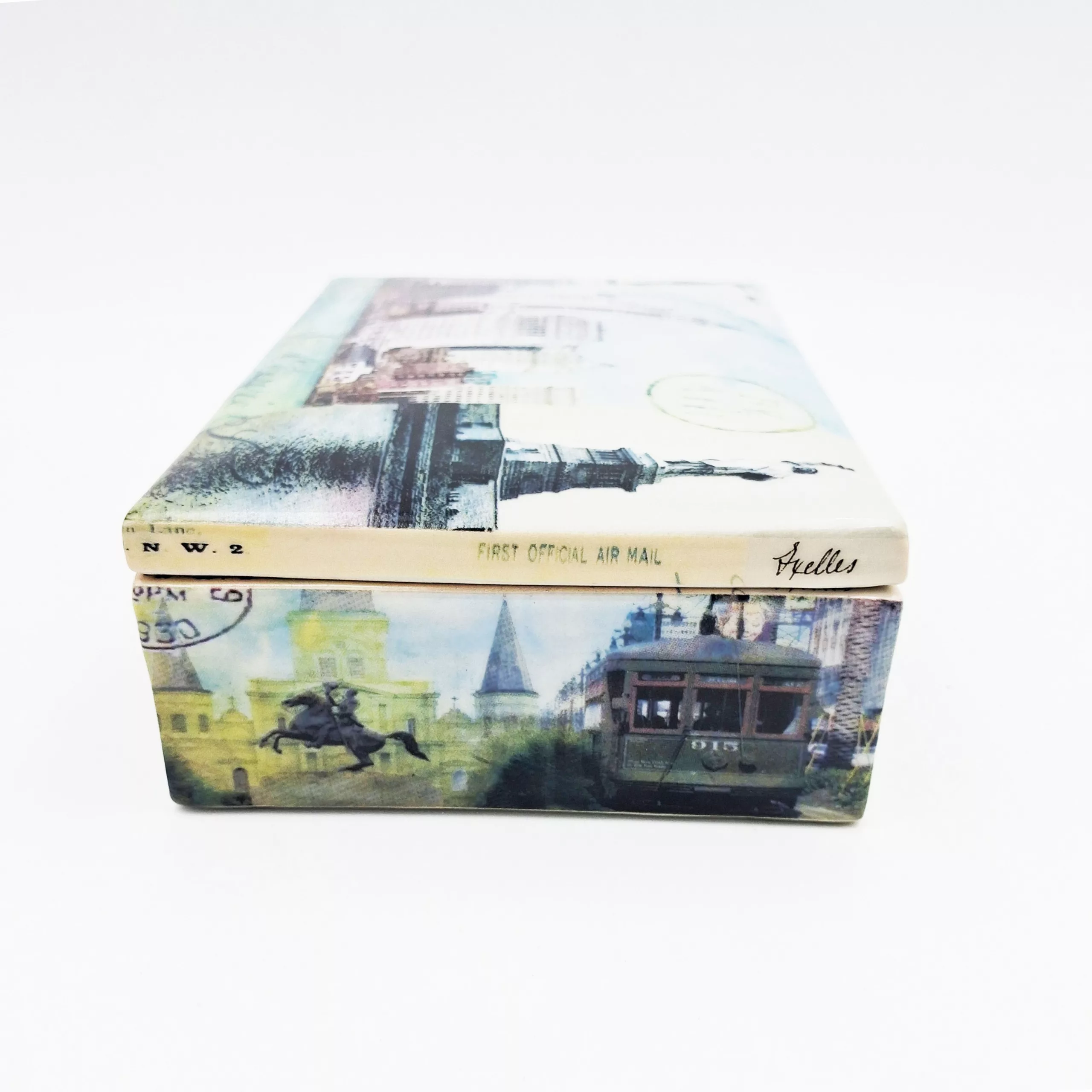 Fabienne Jouvin porcelain "Postcard" box NYC Travel diaries