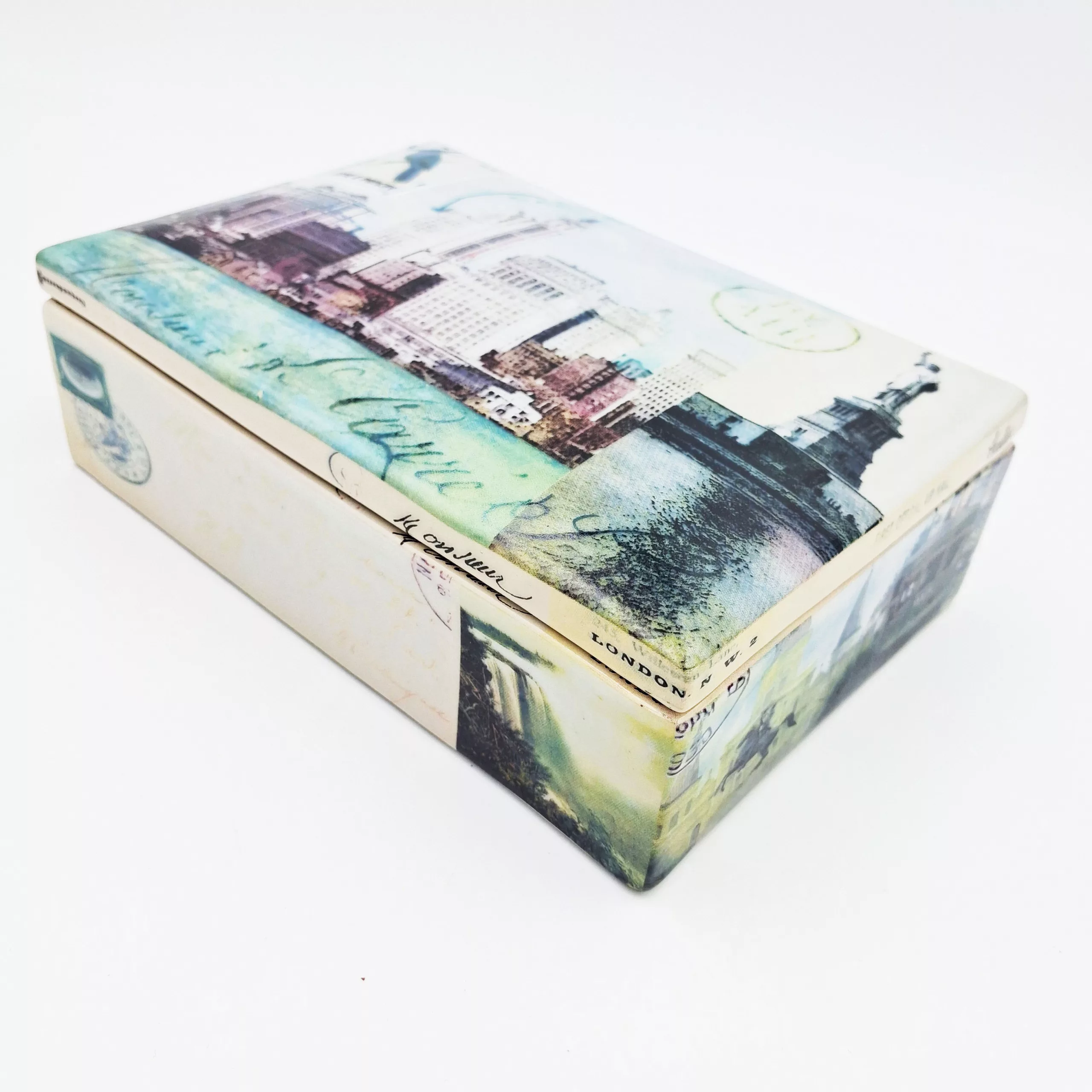 Fabienne Jouvin porcelain "Postcard" box NYC Travel diaries
