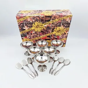 Box Vintage stainless steel Dessert bowls Ice cream coupes Letang Remy Classic Bright