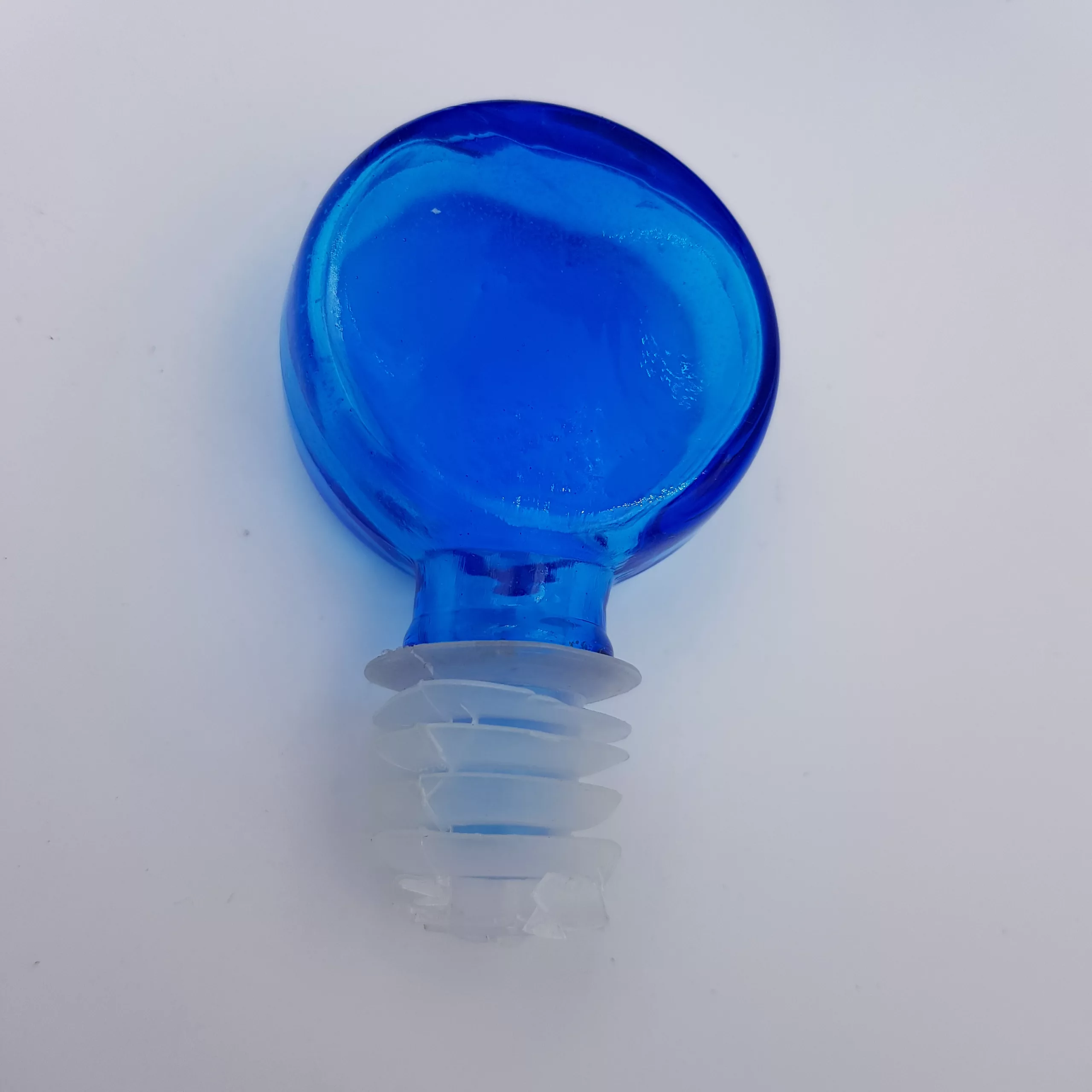 2 vintage cobalt blue glass flasks