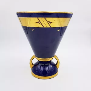 Art deco vase blue & gilt
