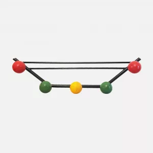 Vintage coat rack metal 5 wood colored hangers