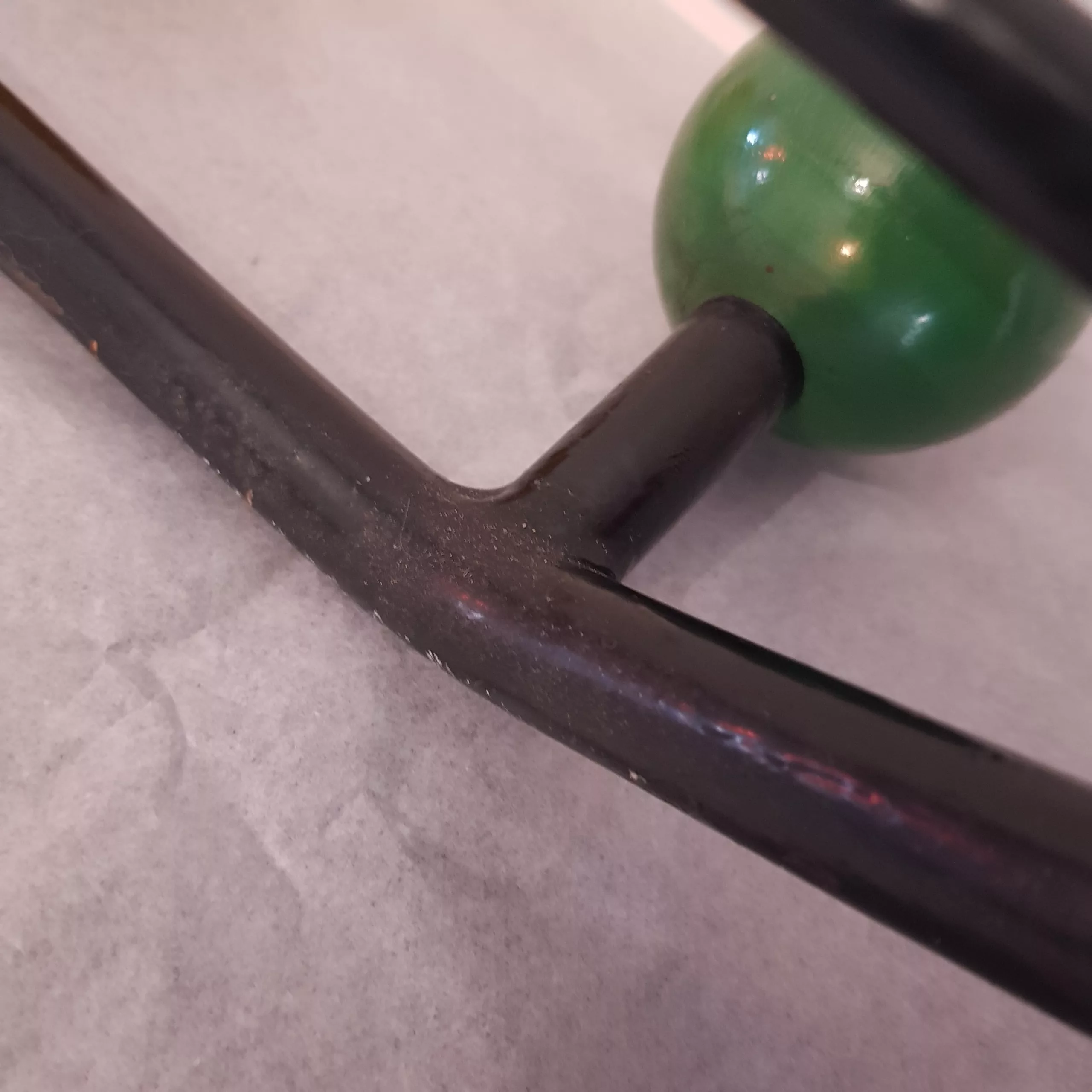 Vintage coat rack metal 5 wood colored hangers