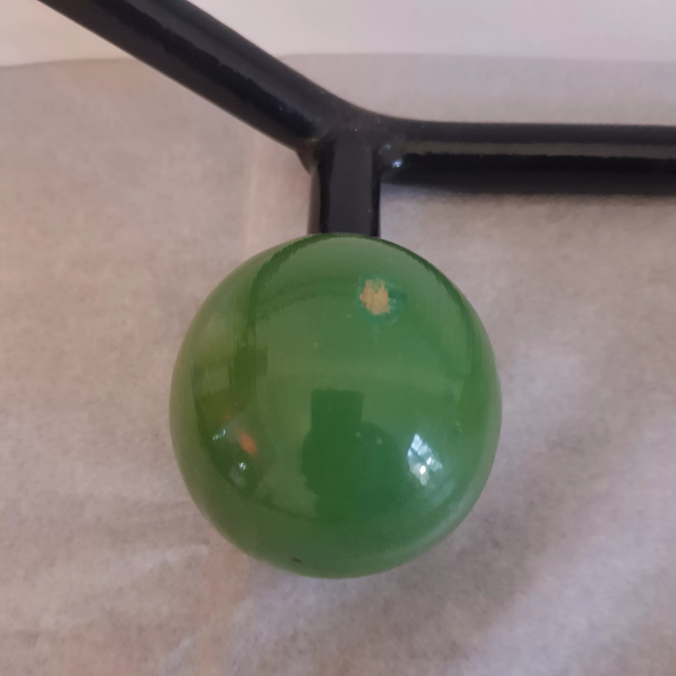 Vintage coat rack metal 5 wood colored hangers