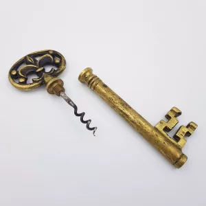 Antique brass corkscrew shape of a giant key
