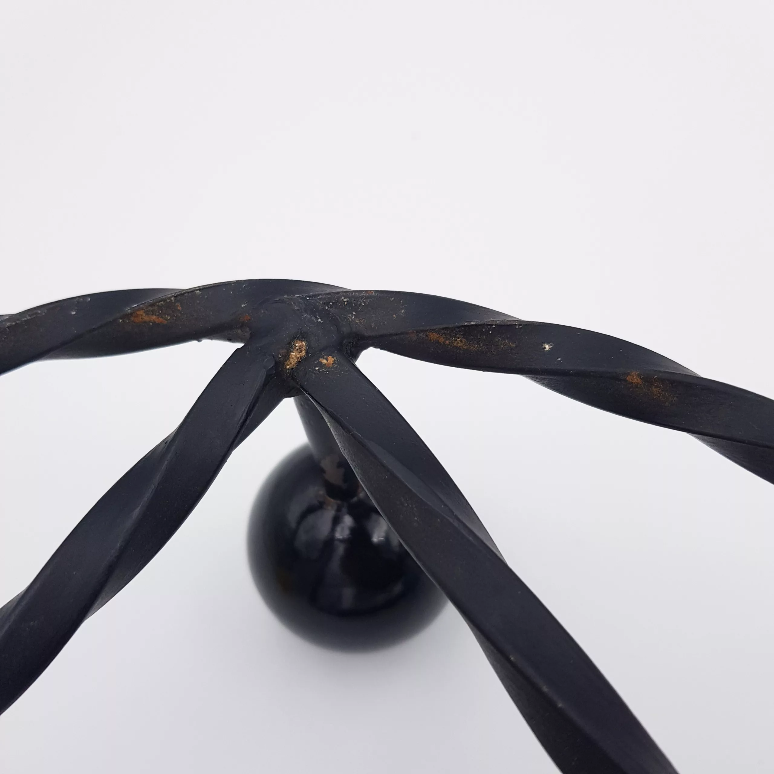 Vintage coat rack twisted metal colored wood balls