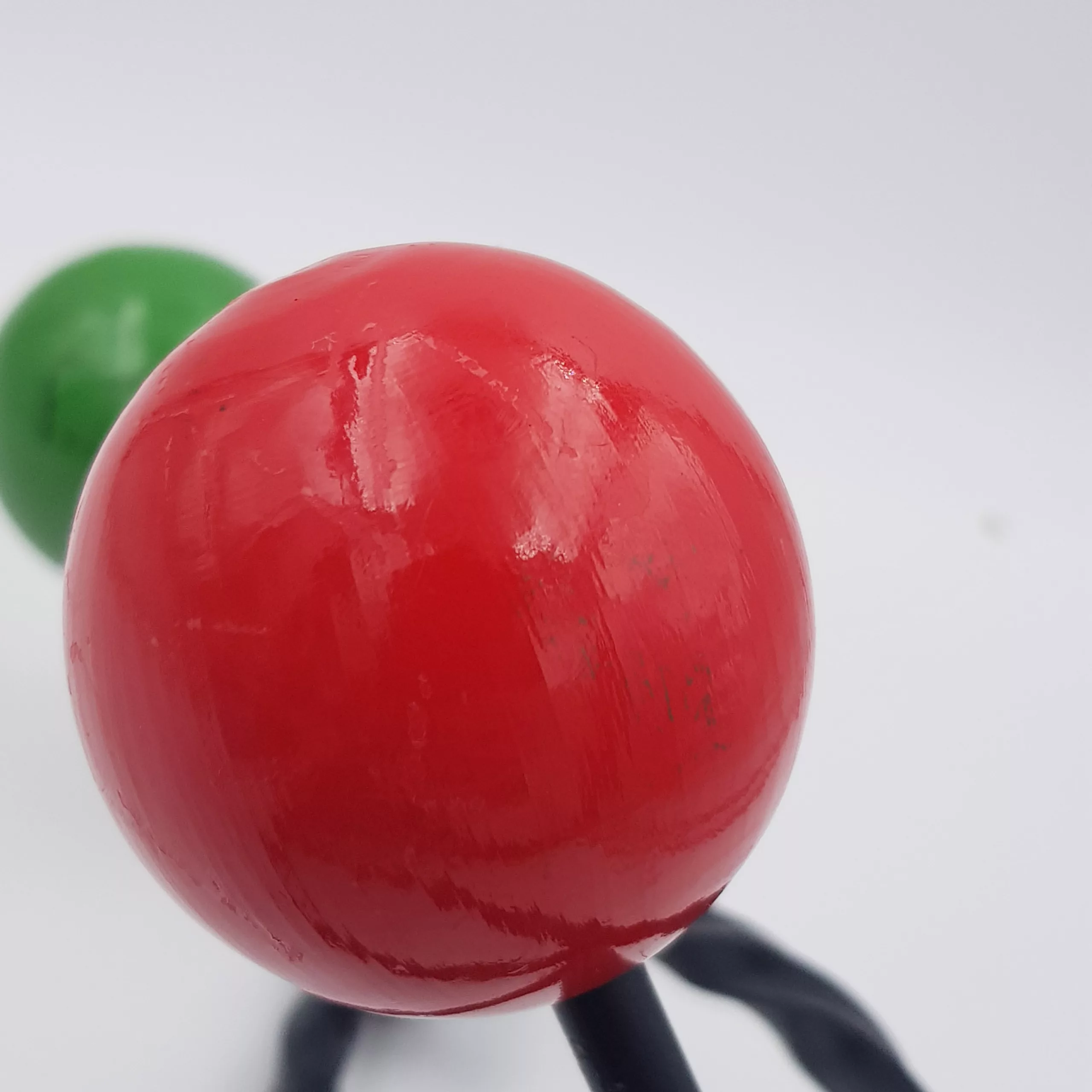 Vintage coat rack twisted metal colored wood balls