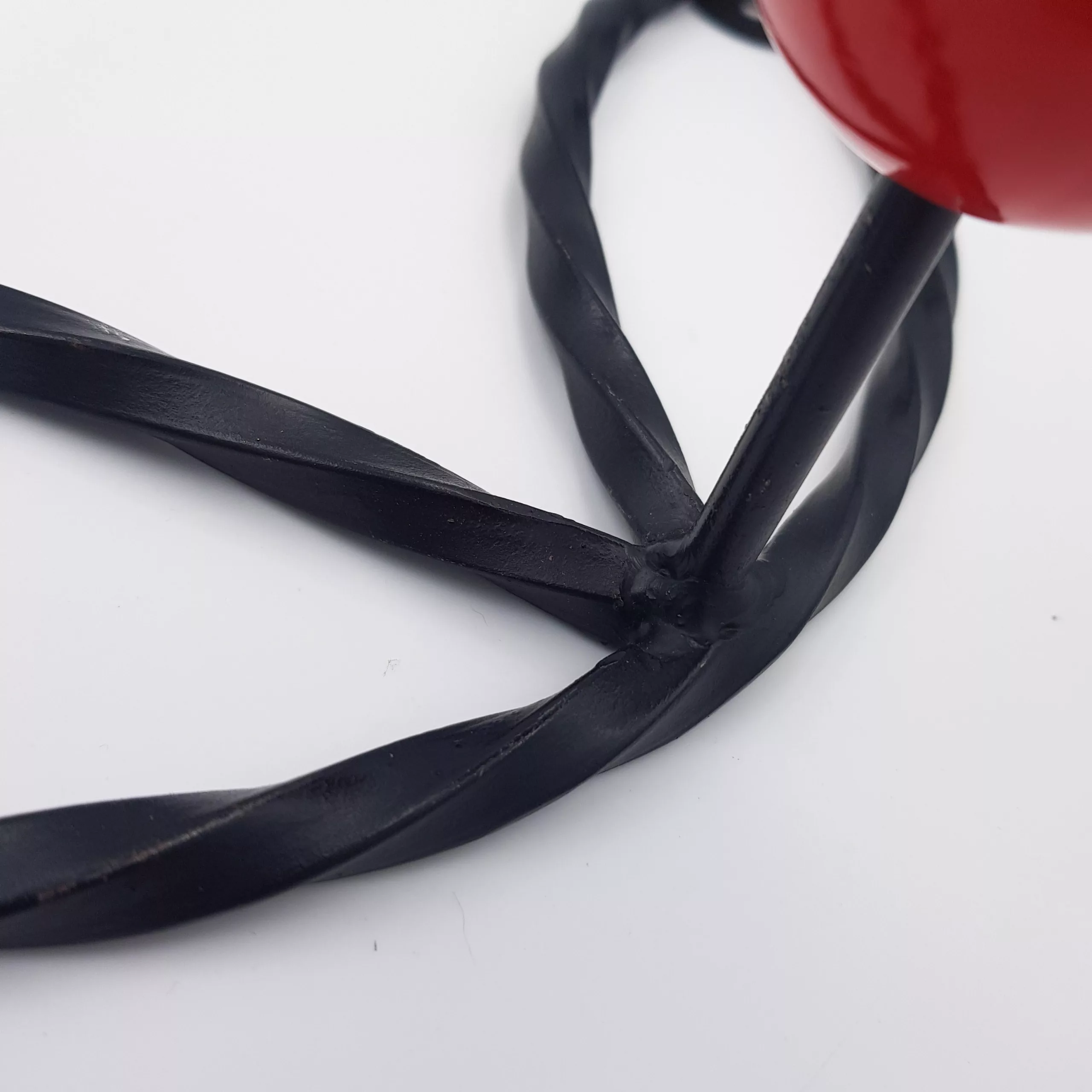 Vintage coat rack twisted metal colored wood balls