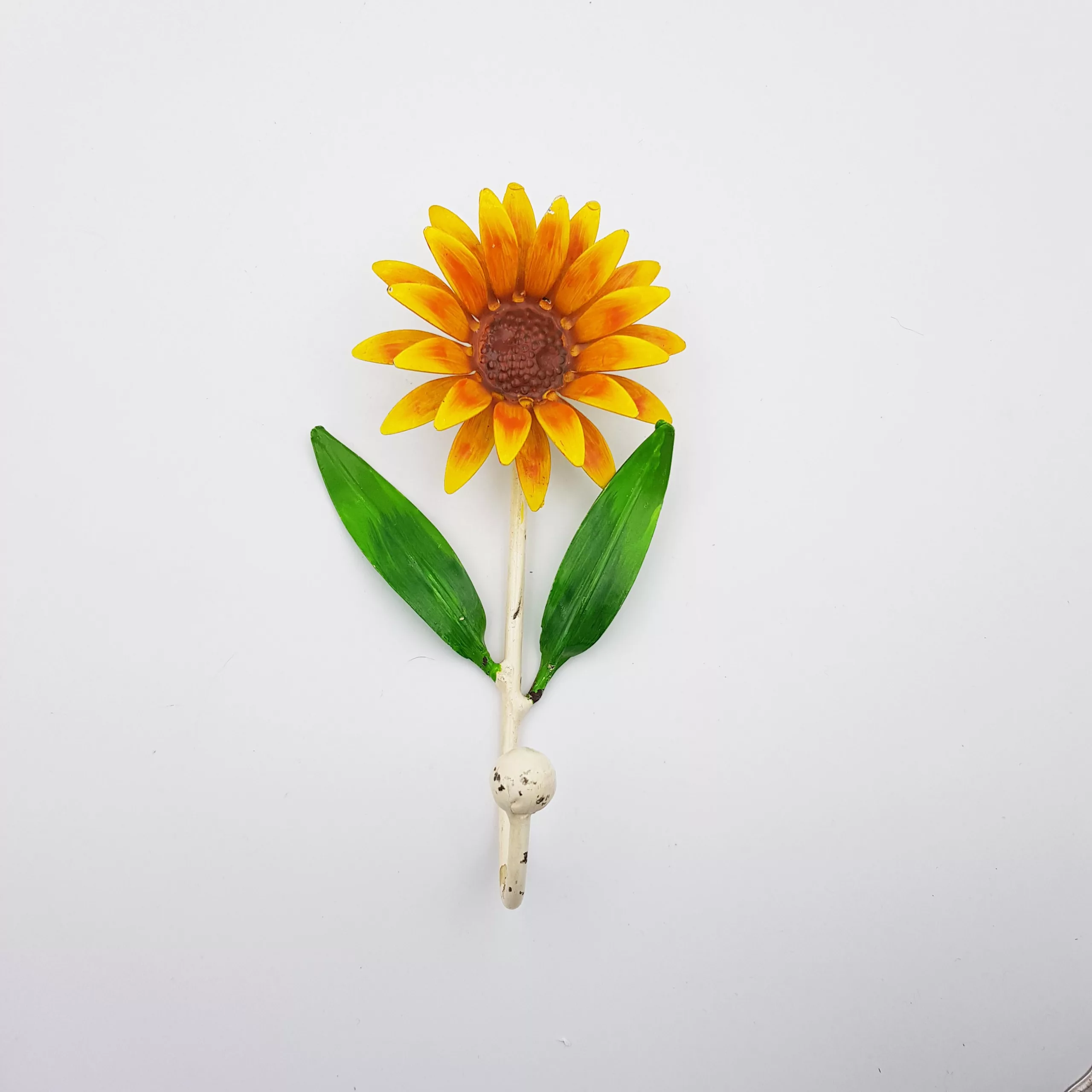 3 vintage metal towel pegs shape of flowers