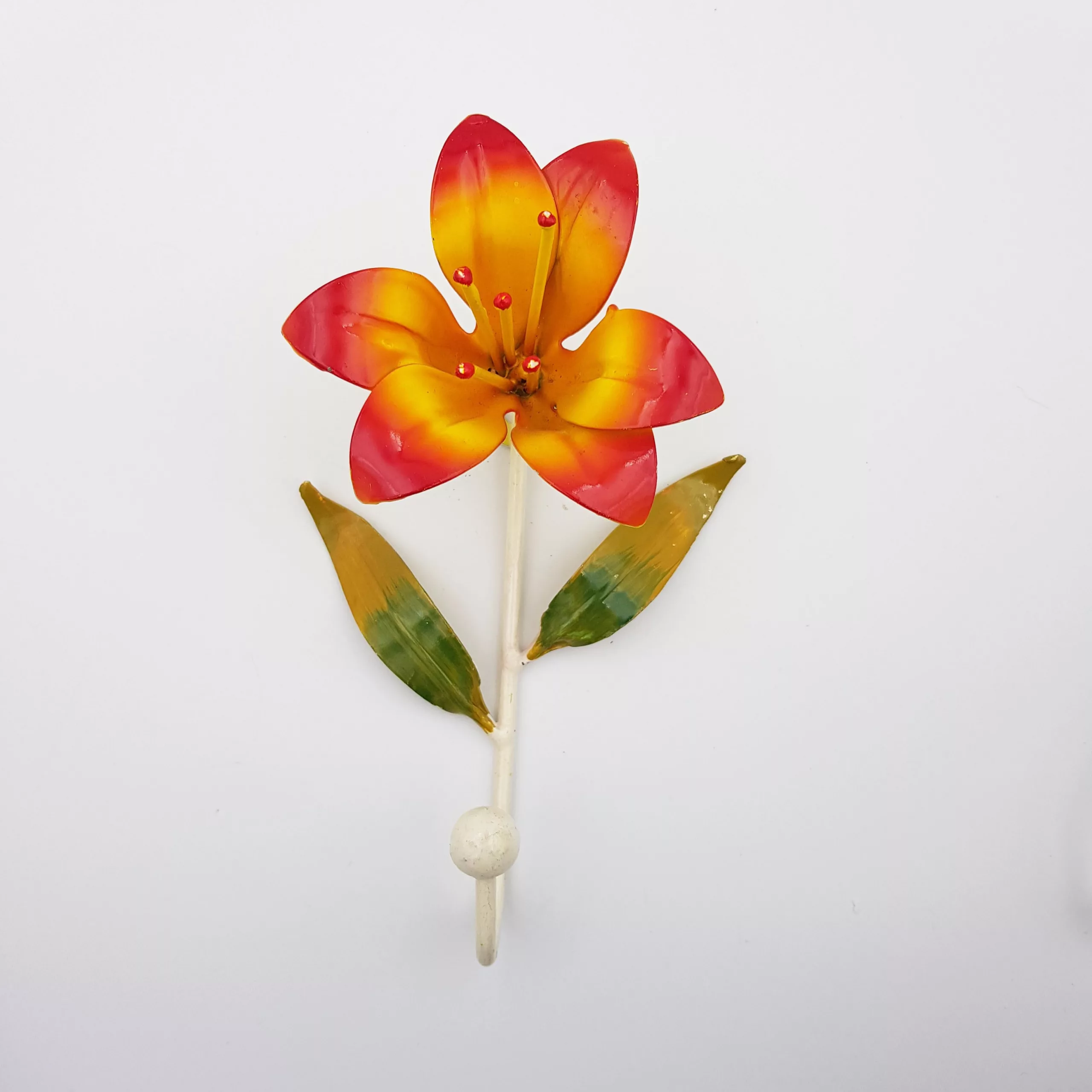 3 vintage metal towel pegs shape of flowers