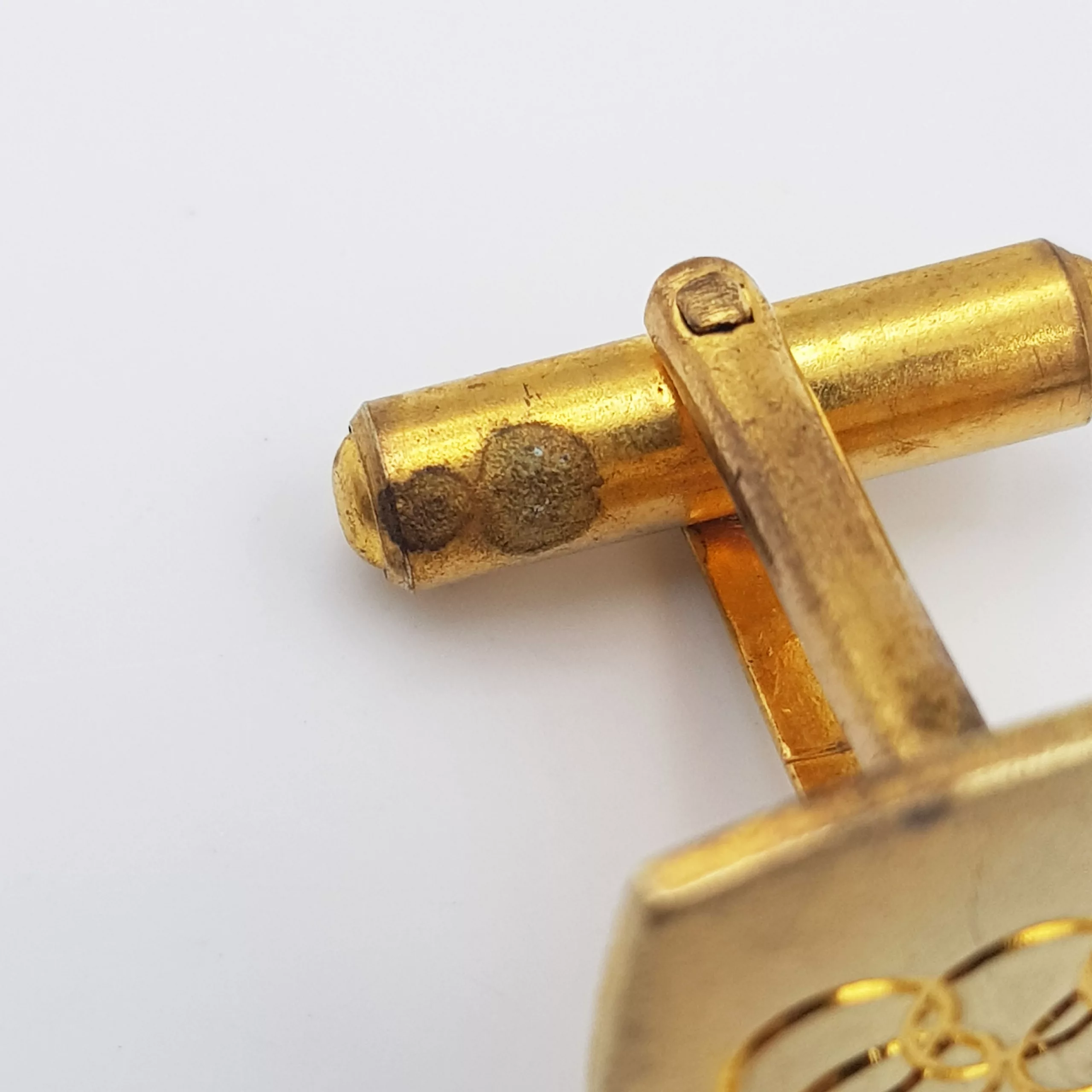 Grenoble 1968 Winter Olympic Games gilt metal cufflinks