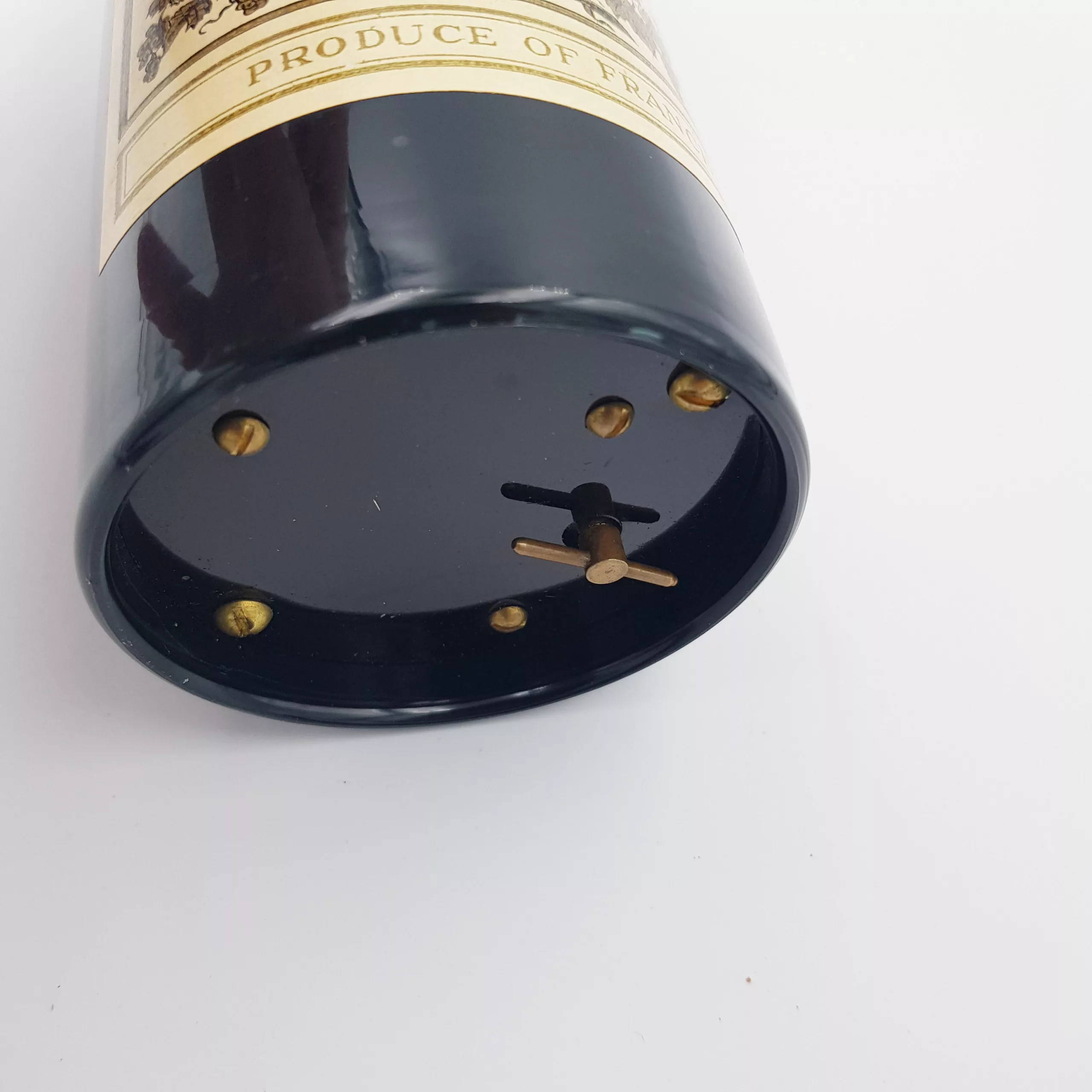 Vintage cigarettes dispenser shape of a bottle of cognac Hennessy musical box