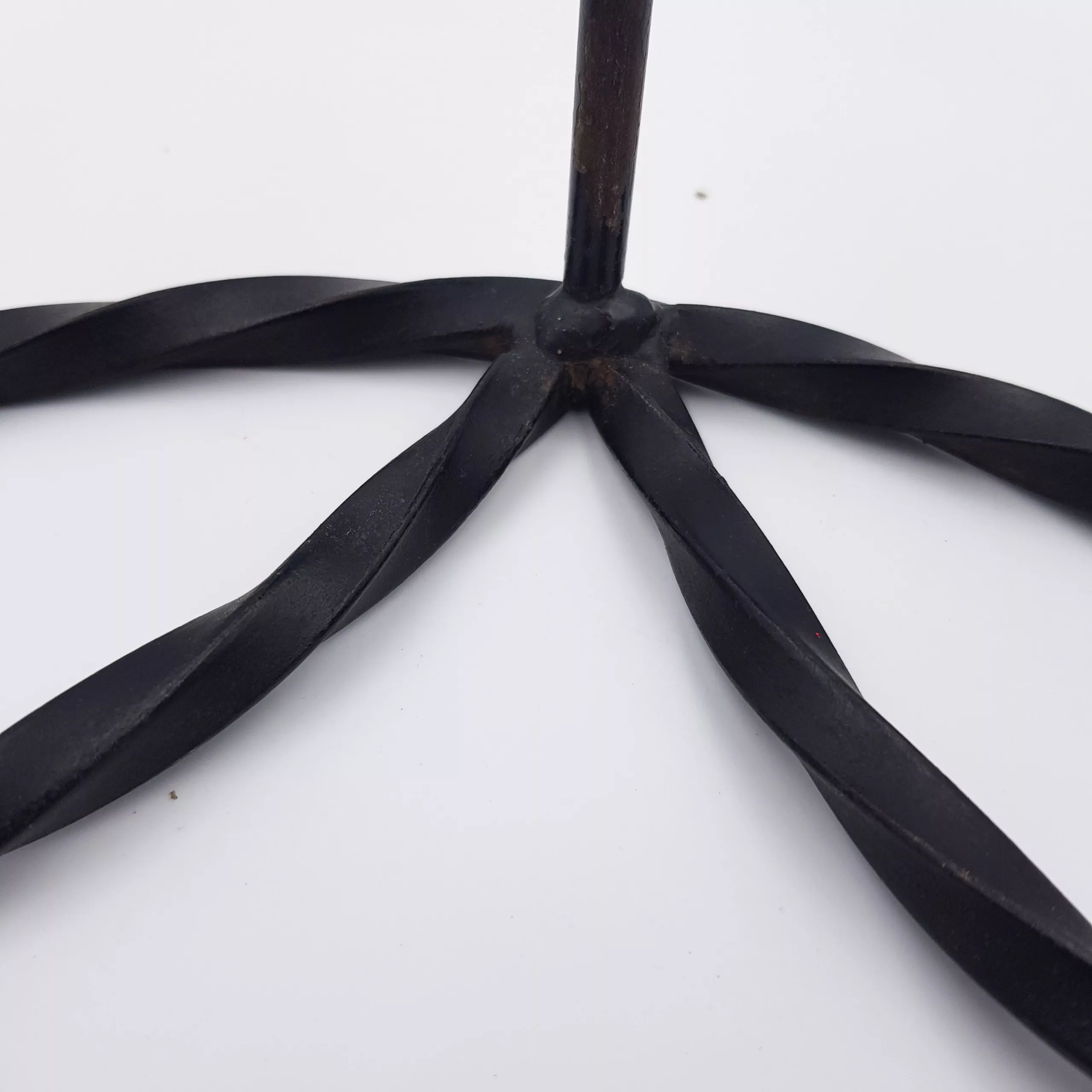 Vintage coat rack twisted metal 3 colored wood balls red green & blue 1950