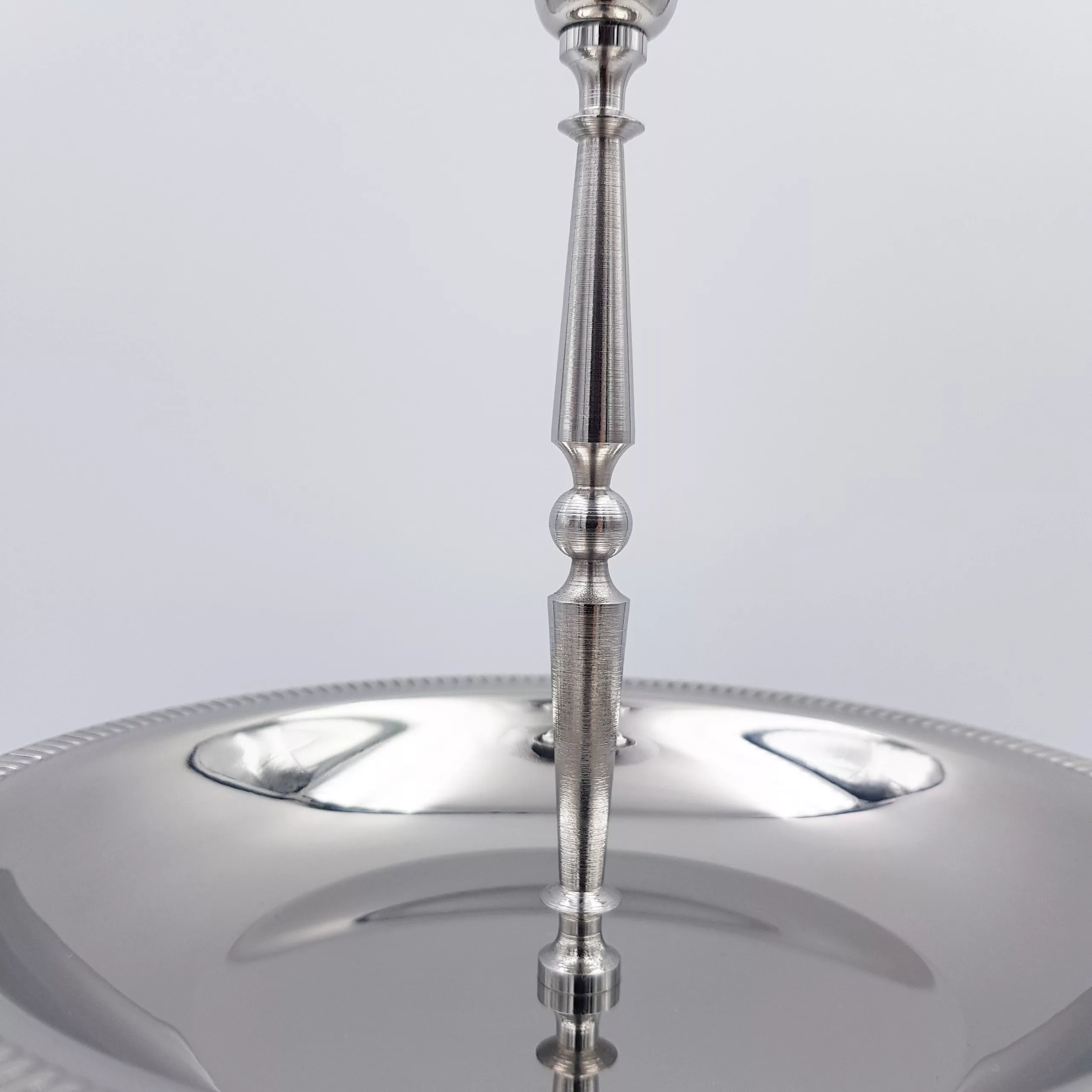 Vintage stainless steel cake stand 2 tiers Jean Couzon 1970/80 France