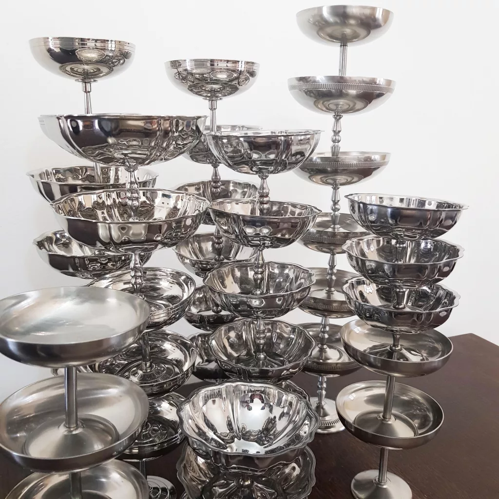 Vintage stainless steel dessert bowl ice cream cup champagne cup Letang Remy Jean Couzon Guy Degrenne Vintage stainless steel dessert bowl ice cream cup champagne cup Letang Remy Jean Couzon Guy Degrenne