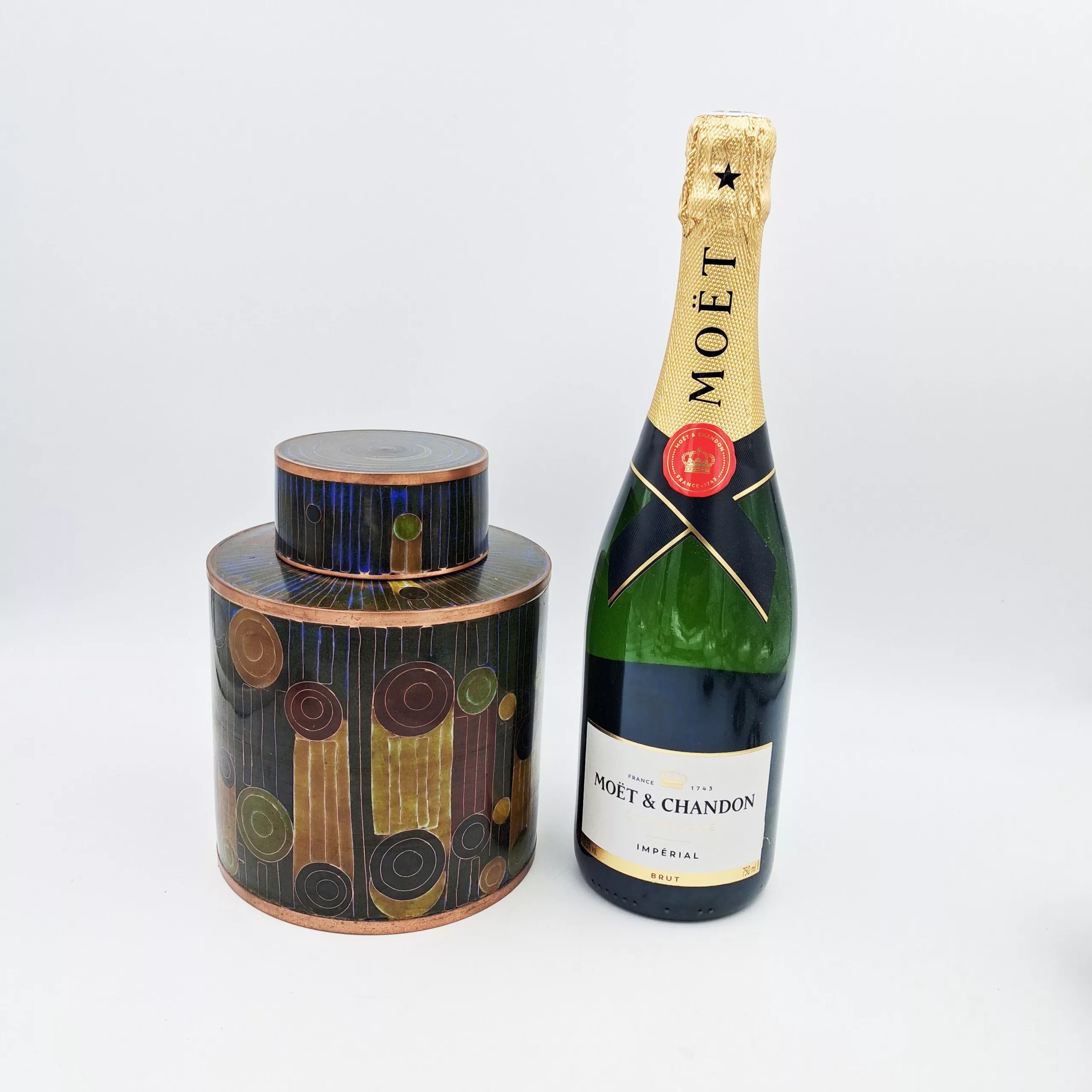 Fabienne Jouvin Small Tea Pot Rondo Cloisonne Enamel Copper Height 7"