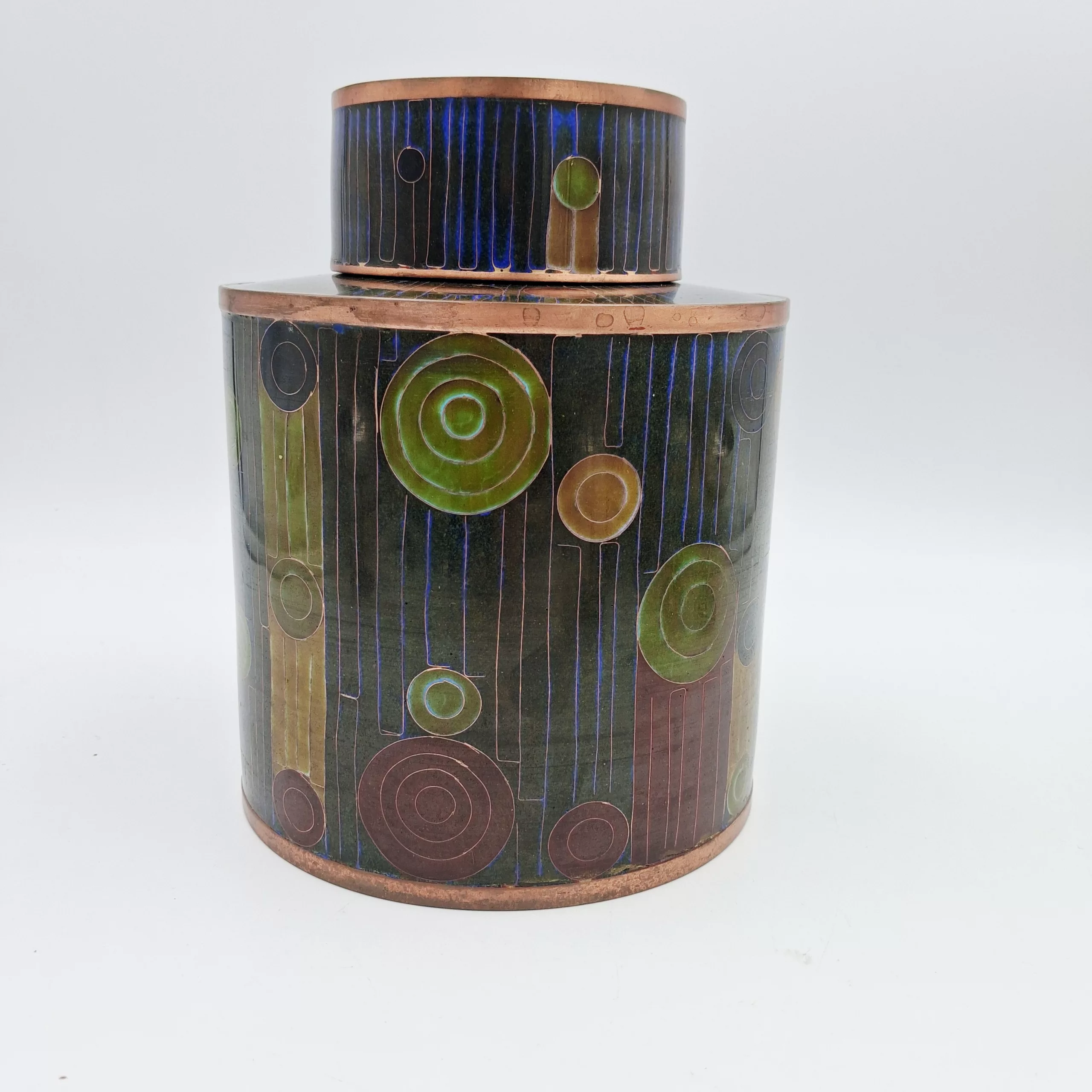 Fabienne Jouvin Small Tea Pot Rondo Cloisonne Enamel Copper Height 7"