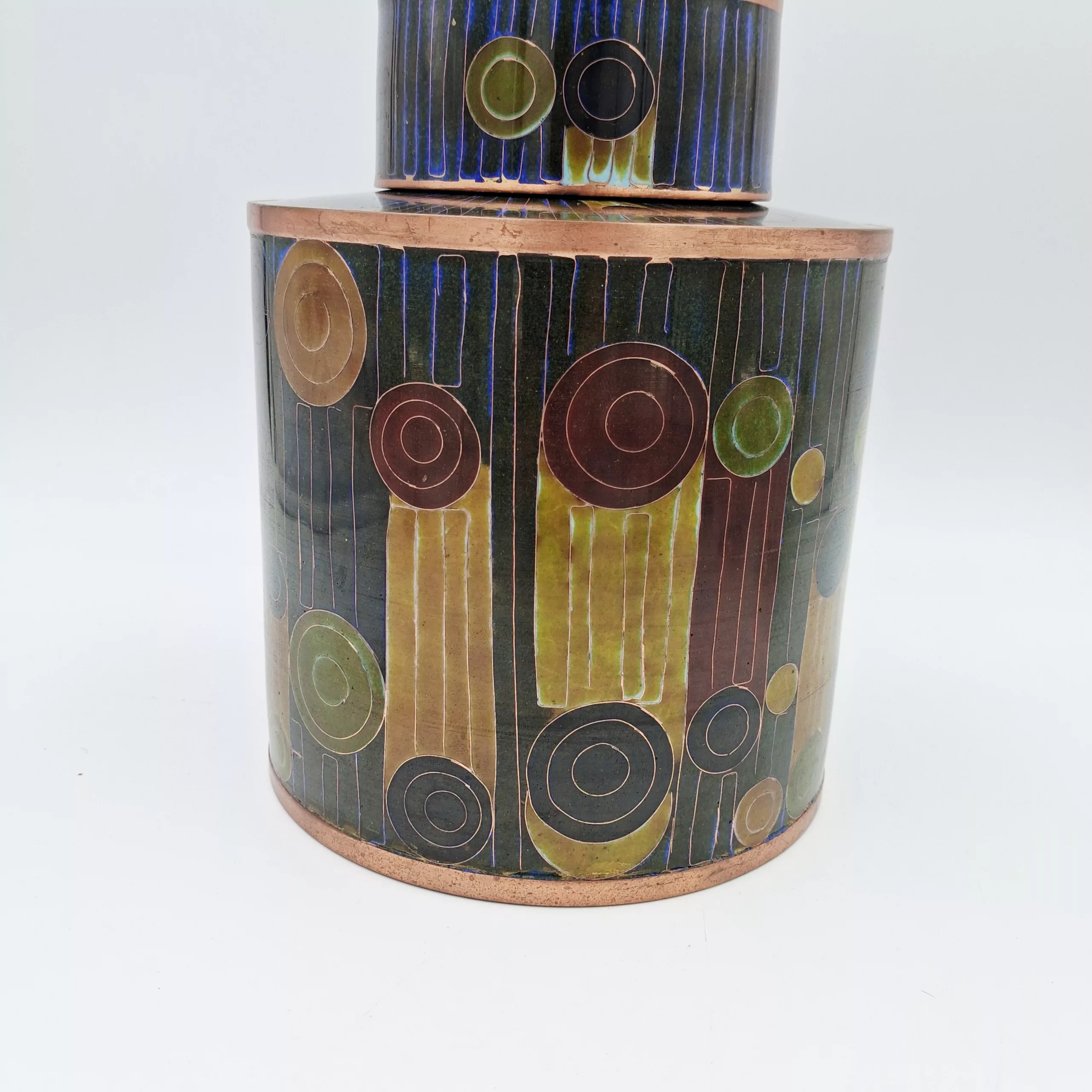 Fabienne Jouvin Small Tea Pot Rondo Cloisonne Enamel Copper Height 7"