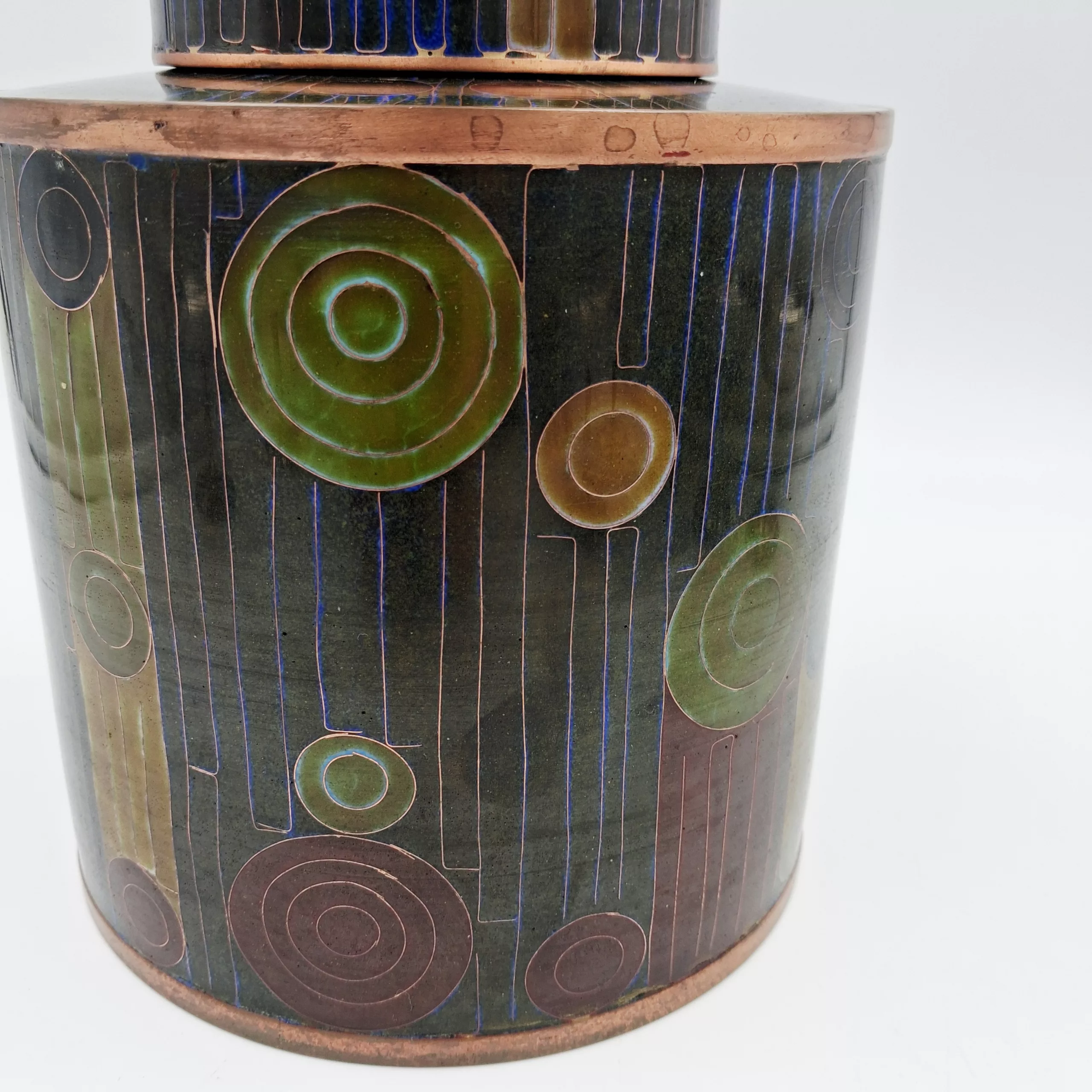 Fabienne Jouvin Small Tea Pot Rondo Cloisonne Enamel Copper Height 7"