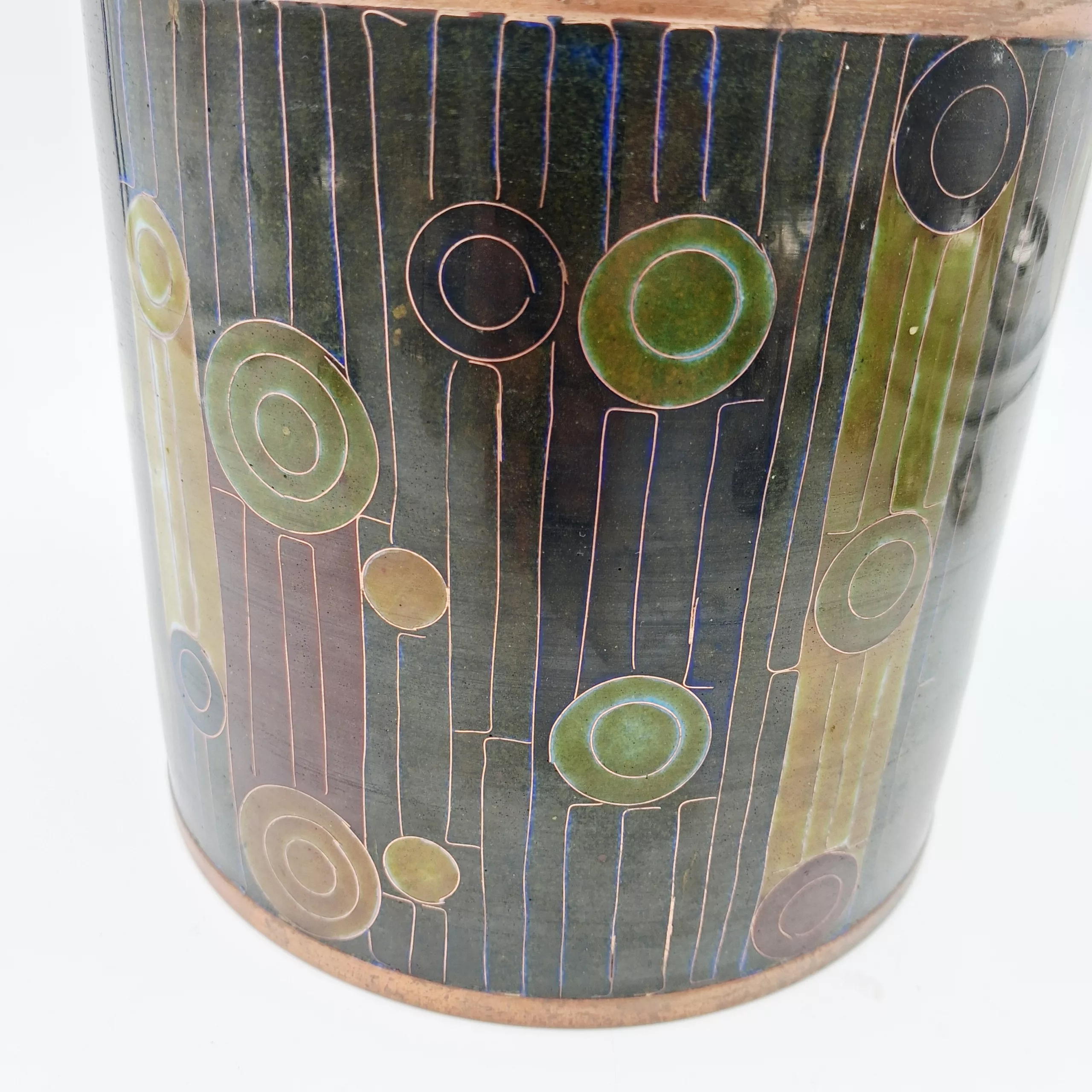 Fabienne Jouvin Small Tea Pot Rondo Cloisonne Enamel Copper Height 7"