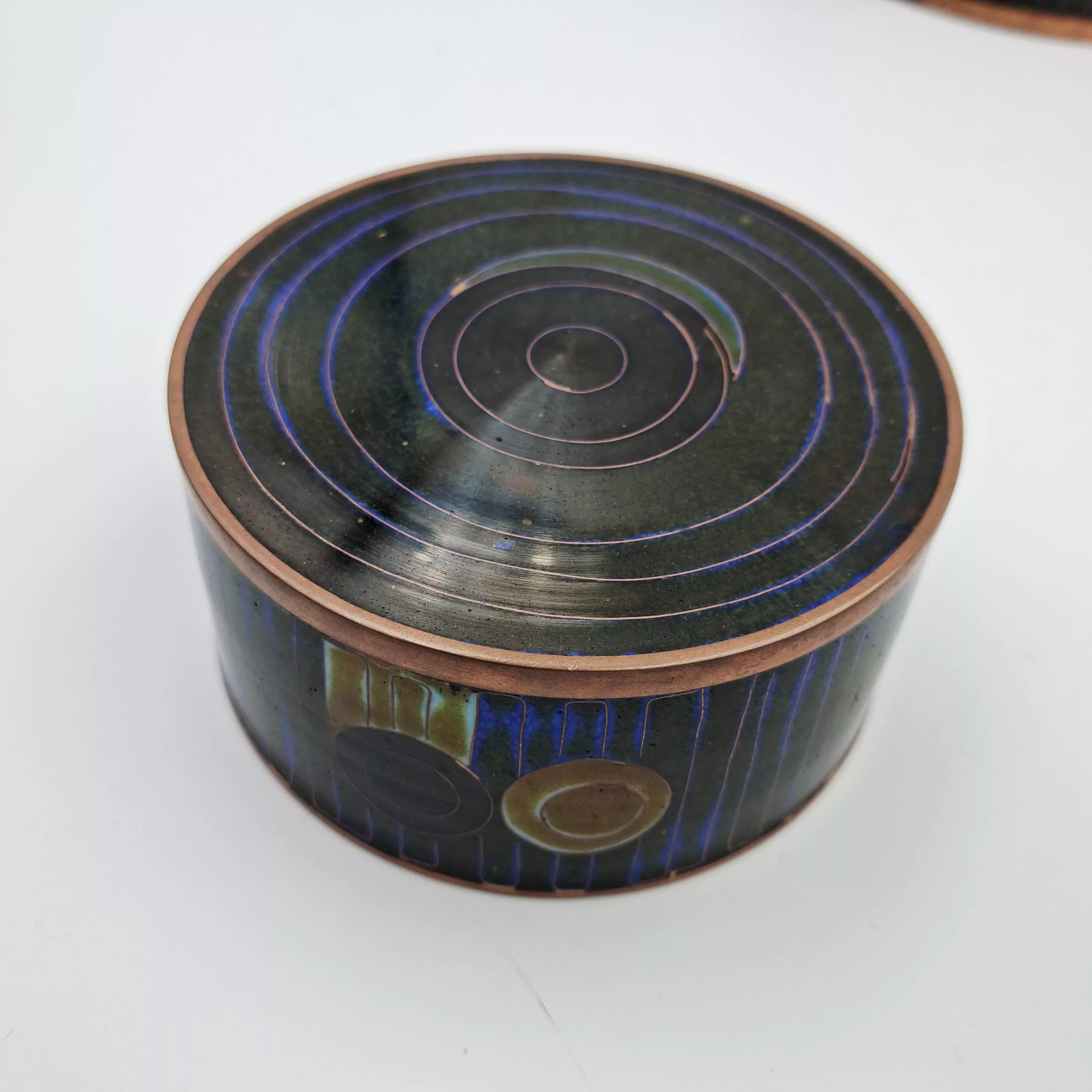 Fabienne Jouvin Small Tea Pot Rondo Cloisonne Enamel Copper Height 7"