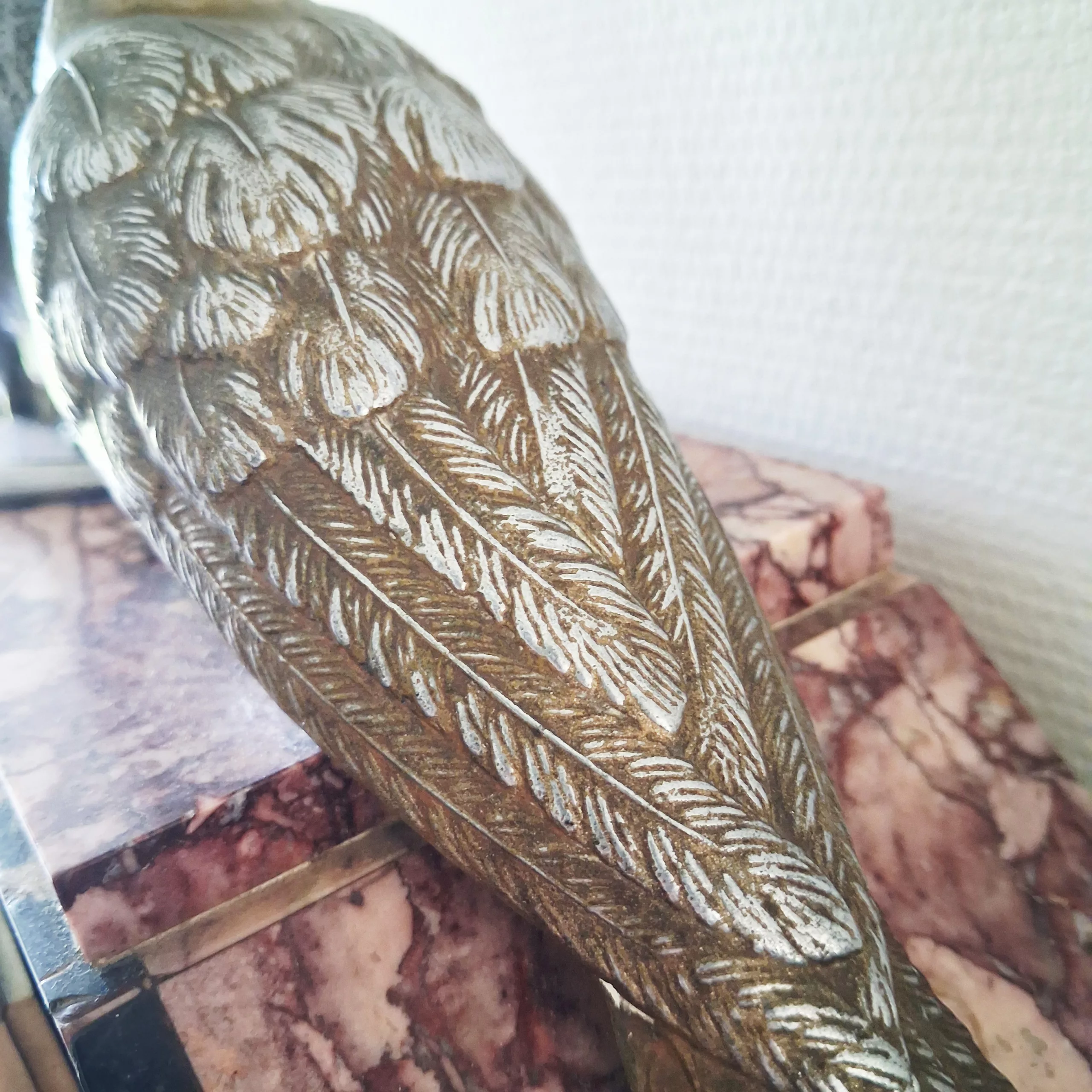 Antique pink & black marble mantle clock French Art Deco 1930s - Image 7