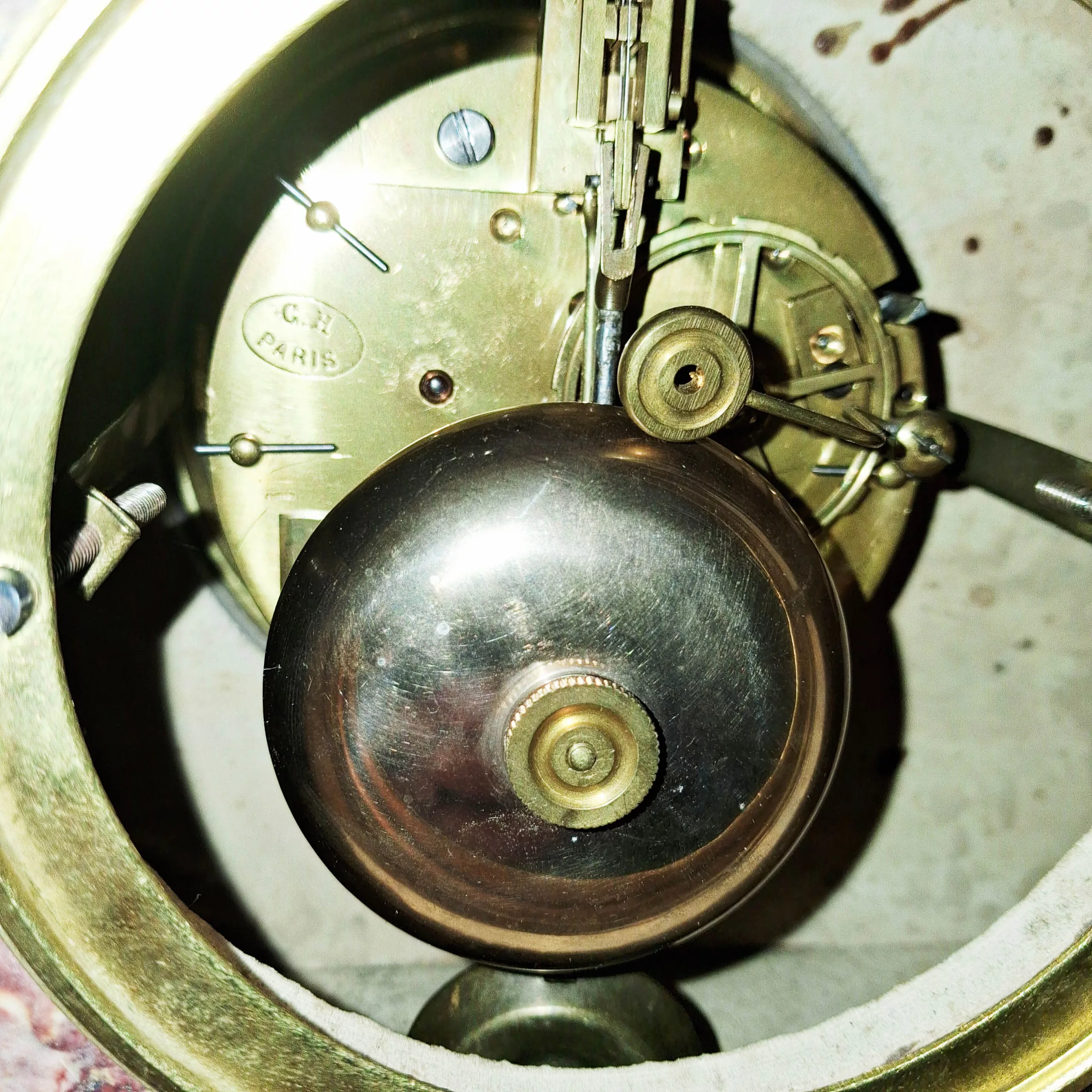 French Art Deco 1930s mantle clock marble Paris movement Pierre Devin Pithiviers