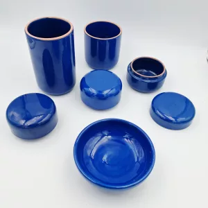 Paul Badié Plascassier Grasse poterie de la brague cobalt blue ceramic set