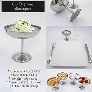 Vintage stainless steel dessert bowl ice cream cup Guy Degrenne model 