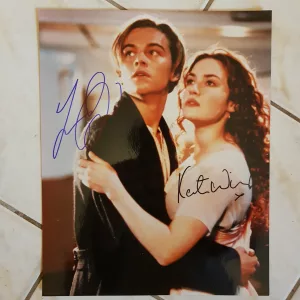 Autograph Leonardo DiCaprio & Kate Winslet Titanic movie (1997)